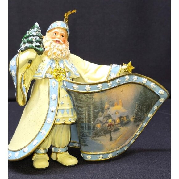 Frosty Christmas Eve Santa Thomas Kinkade Ashton Drake Old World Santa Ornament - Picture 1 of 9